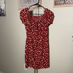 Stunning red floral mini dress